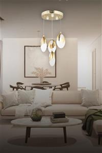 Luna Lighting Led Sarkıt Gold 4lü Modern Avize