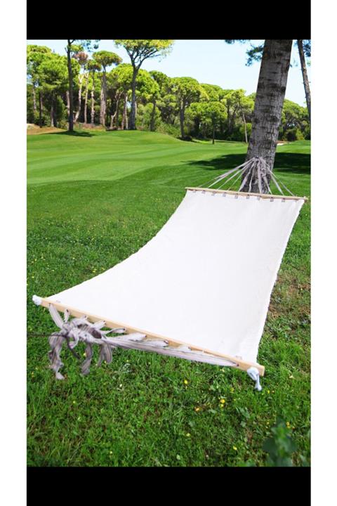 İpek Beyaz Çift Kişilik Kumaş Hamak