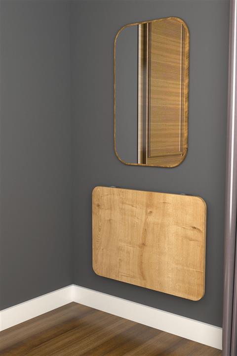 TİLİA DESİGN Duvara Monte Katlanır Çalışma Masası,yemek Masası,makyaj Masası 50x70