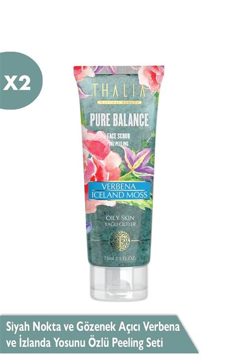 Thalia Siyah Nokta Ve Gözenek Açmaya Yardımcı Verbena Ve Izlanda Yosunu Özlü Peeling Seti 2 X 75ml