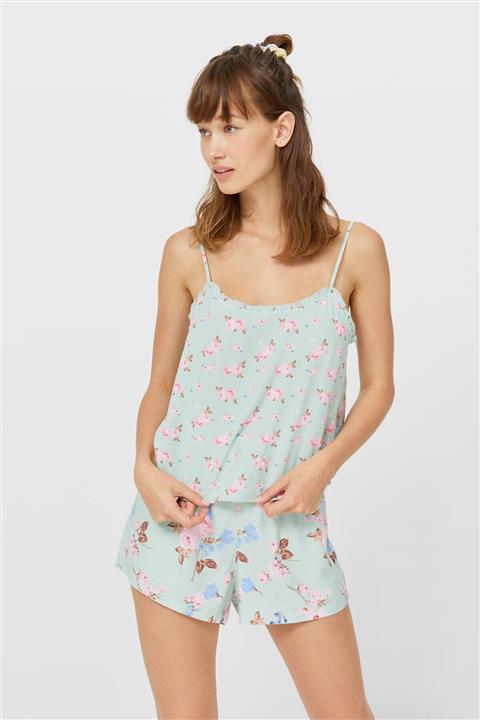 Stradivarius Çiçek Desenli Pijama Üstü