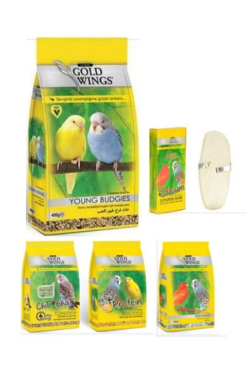 Gold Wings Classic Yavru Muhabbet Kuşu Yemi Ve Takviye Besin Seti 5 Parça