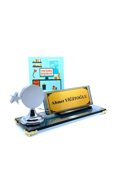 YİĞİTOĞLU DESIGN Premium Özel Tasarım Cam Masa Isimliği Seti N15