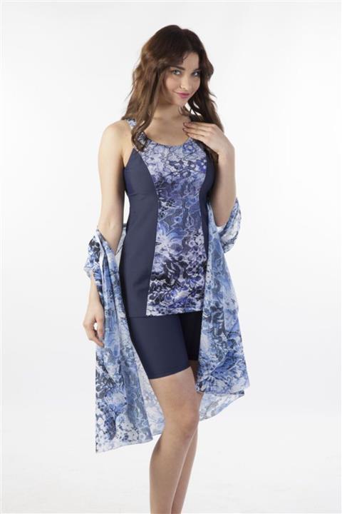 Seamark Kadın Lacivert Dantel Detaylı Taytlı Mayo