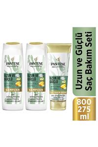 Pantene Uzun ve Güçlü Bambu ve Biotinli Saç Bakım Seti (Şampuan 2 x 400 ml + Saç Kremi 275 ml )