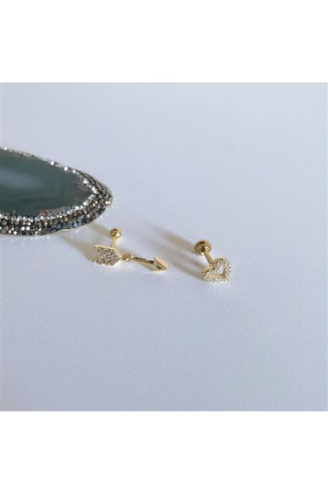 Bylin Çelik Gold Kalp Ve Ok Set