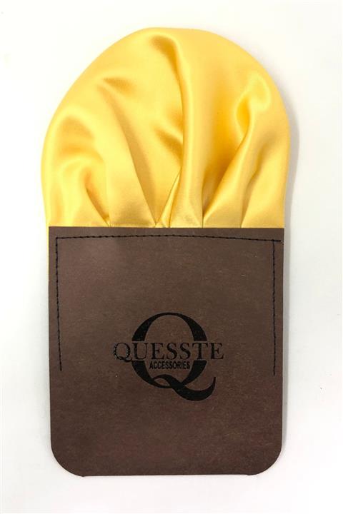 Quesste Accessory Erkek Sarı Hazır Katlanmış Cep Yaka Mendili