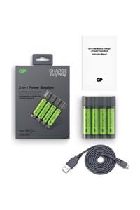 GP Batteries Gp Pil Şarj Cihazı + Anlık Powerbank Ve Recyko+ 4 Adet 2700 Aa Kalem Pilli Set