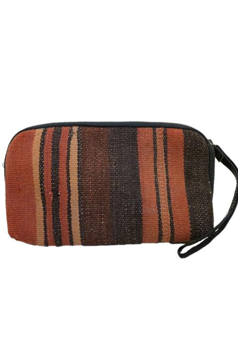 OA Fashion Turuncu Kadın Makyaj Çantası, Siyah Deri Kadın Çantası, Çok Amaçlı Kozmetik El Çantası, Deri Cüzdan