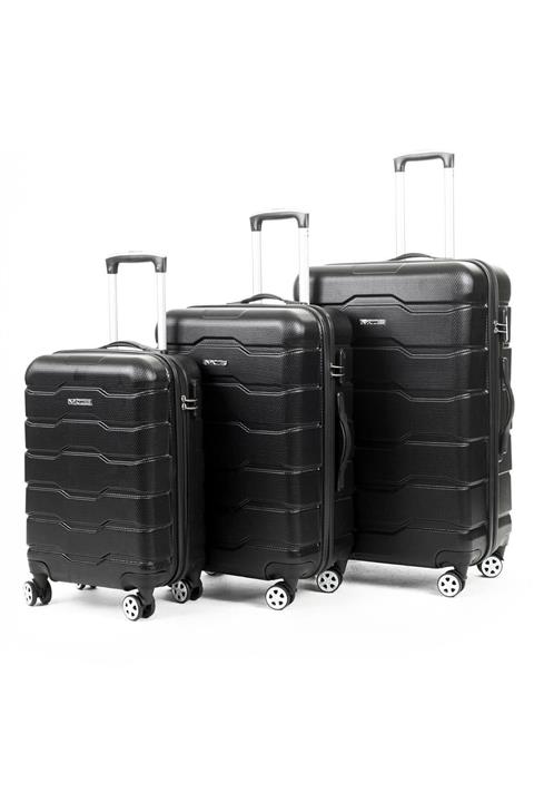 MÇS Lüx Abs Üçlü Valiz Seti Siyah - V302