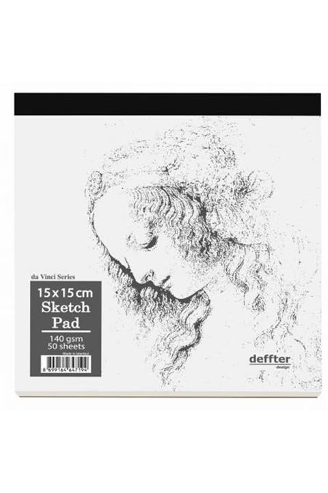 DEFFTER Defter Da Vinci Series 15x15 cm Beyaz 50 Sayfa Eskiz Defteri 64719-4