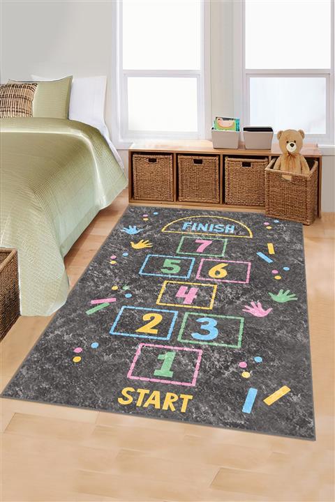 Jungle Halı Seksekli Jp131 Çocuk Odası Halısı