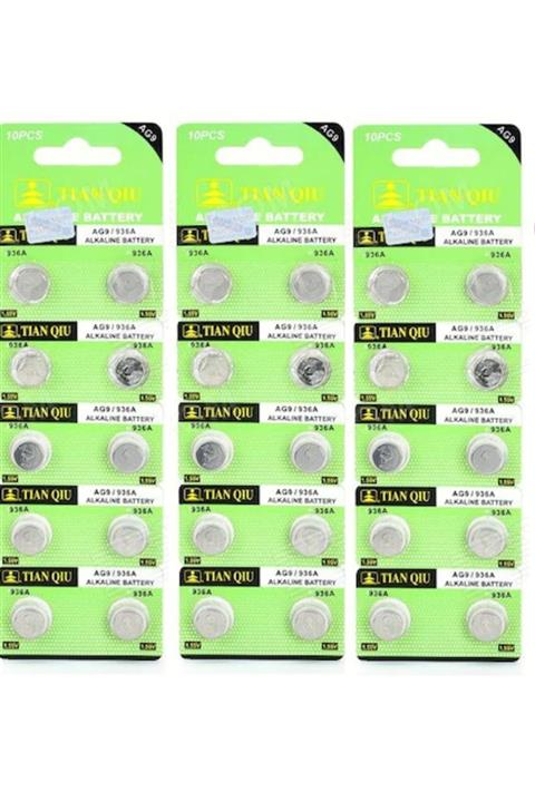 Oxford 30 Adet Alkaline Lr54 Ag9 V9ga Lr936 394 Sr936 194 Düğme Pili (terazi Saat Baskül Oyuncak Garaj)