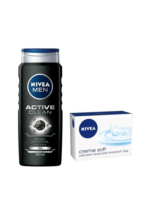 Nivea Duş Jeli - Actıve Clean 500 Ml 4005900414243 2'li Set