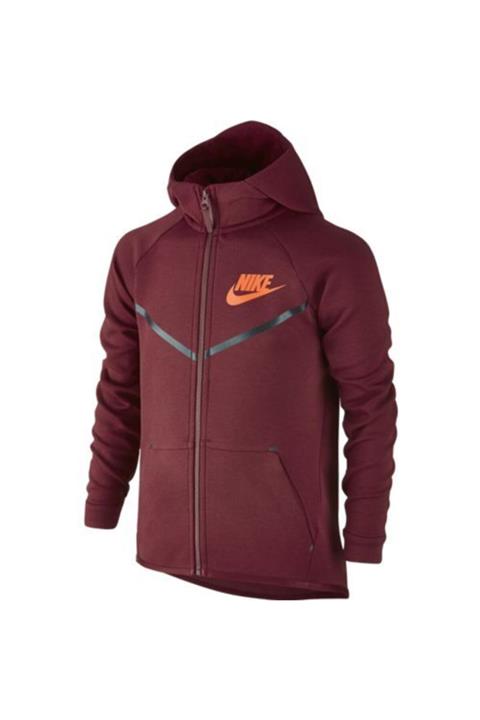 Nike B Nsw Tch Flc Wr Hoodıe Erkek Çocuk  Bordo Spor Ceket 804730-625
