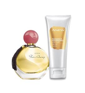 AVON Far Away Kadın Parfüm Ve Anew Radiance Maximising Gold Yüz Maskesi Paketi