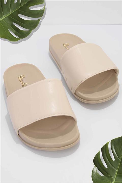 Bambi Krem Kadın Terlik K04952005409