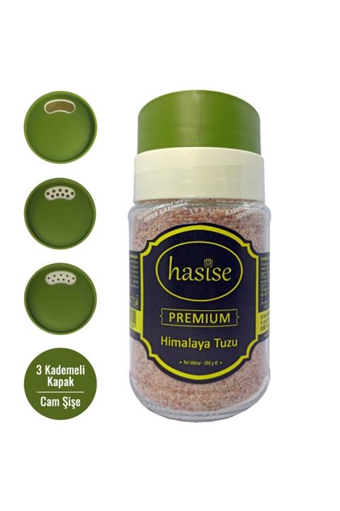 hasise Himalaya Tuzu 3 Kademeli Premium Cam Şişe 380 gr