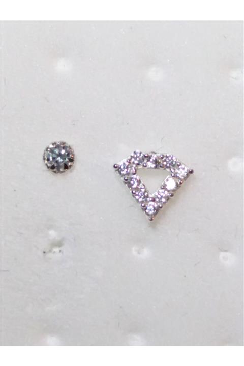 Si&Si Accessories 925 Ayar Gümüş 2 Adet Zirkon Taşlı Hızma Set 15