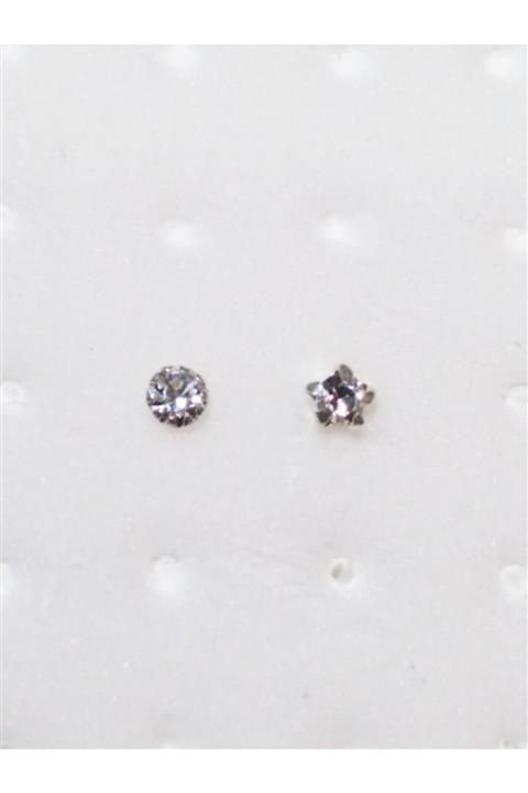 Si&Si Accessories 925 Ayar Gümüş 2 Adet Zirkon Taşlı Hızma Set 38