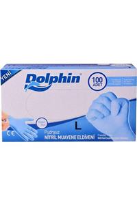 Dolphin Nitril Eldiven Mavi 100 Lü Paket Large