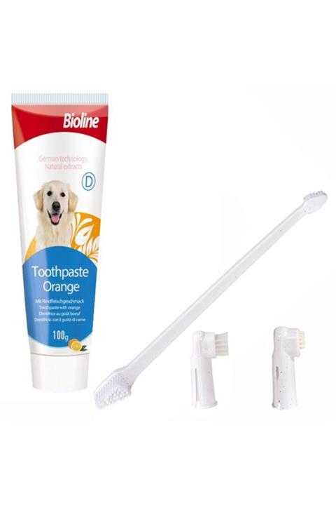 Bioline Portakal Aromalı Köpek Ağız Ve Diş Bakım Seti 100 Gr
