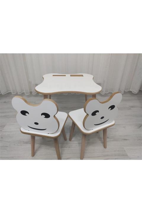 Labarna Doğanızı Aydınlatır! Ahşap Çocuk Masa Sandalye 2li Yaz-sil Yüzey Montessori