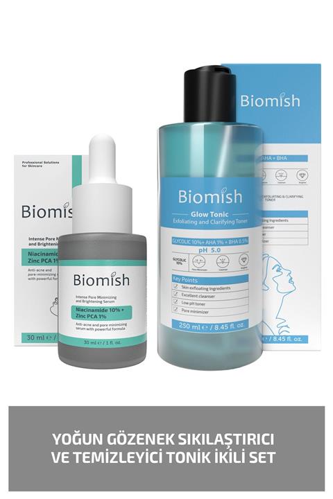 Biomish Yoğun Gözenek Sıkılaştırıcı Serum ve Temizleyici Tonik İkili Set