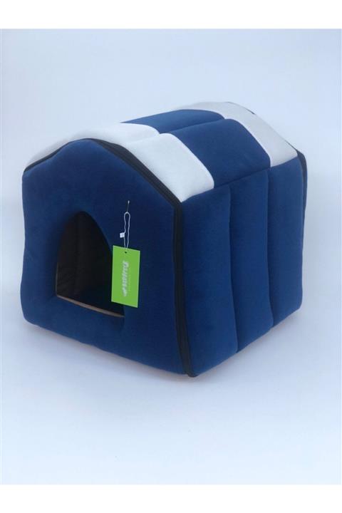 Bedspet Kedi Ve Küçük Köpek Kulübesi Peluş Mavi