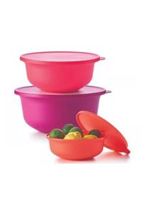 Tupperware Aloha 3 Lü Set Saklama Servis Hazırlık Kabı