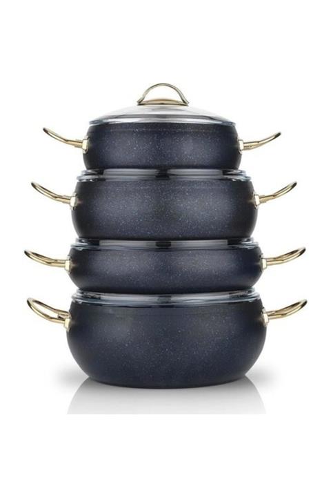 Schafer Jupiter Tencere Takımı Granıt 8 Parça Lacivert