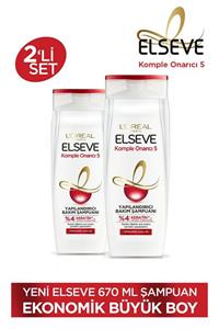 ELSEVE Komple Onarıcı 5 Yapılandırıcı Bakım Şampuanı 670 ml 2'li Avantajlı Set