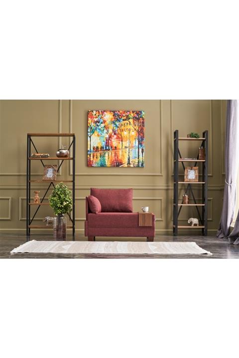 Evdebiz Fly Tekli Koltuk Bordo Sol