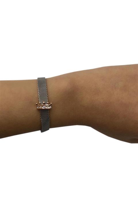 My Story Taç Klipsi Hasır Bileklik Için Rose Gümüş Charm