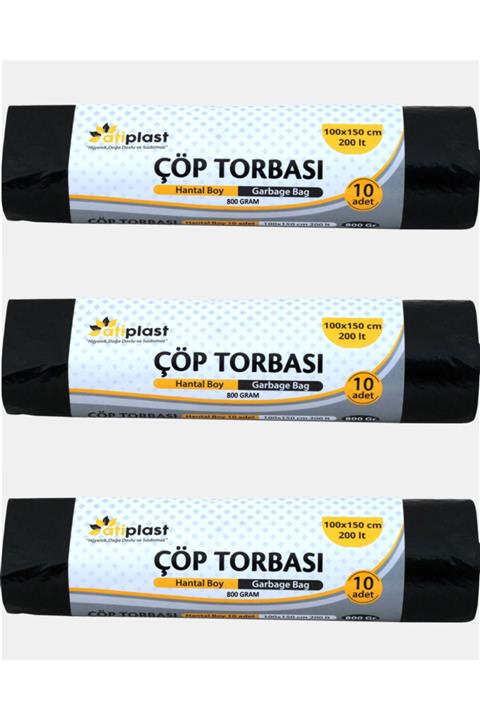 ATİPLAST Hantal Boy Çöp Torbası 800 gr (10 adetli X 3 Rulo)