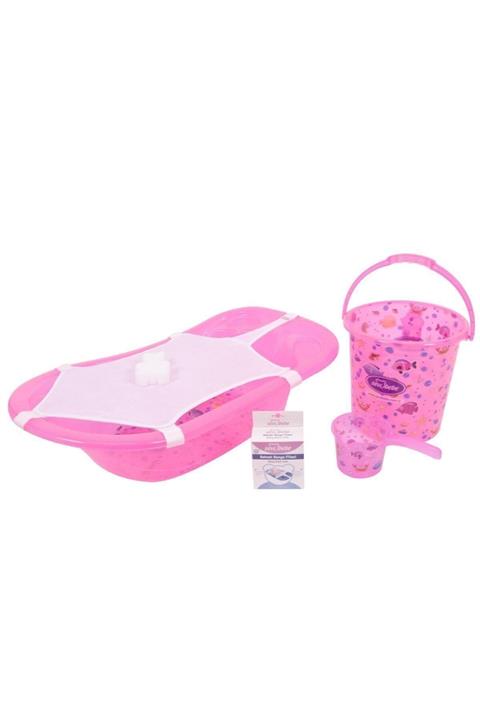 Sevi Bebe Şeffaf Desenli Bebek Banyo Küvet Seti Art-137 Pembe