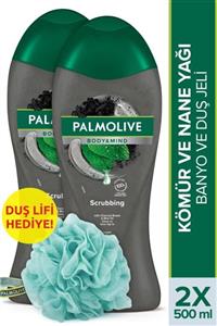 Palmolive Body & Mind Kömür Ve Nane Yağı Banyo Ve Duş Jeli 500 ml X 2 Adet + Duş Lifi Hediye