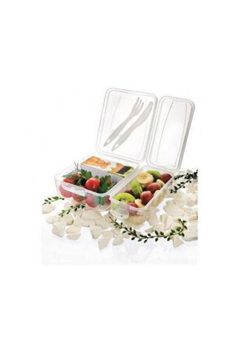 Yetkin Home Çocuklar Için Plastik Beslenme Kabı Hijyenik Kolay Temizlenir 2 Bölmeli Saklama