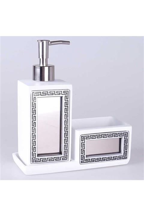 By Selim Veroni Mutfak Sıvı Sabunluk Beyaz Gümüş