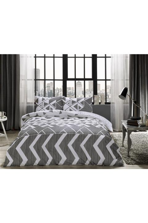 Taç Ranforce Çift Kişilik Nevresim Takımı Otto Gri