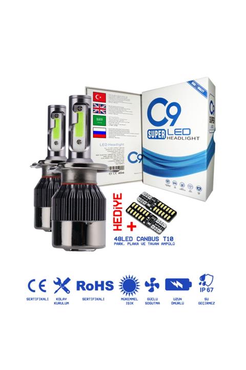 C9 H3 Led Xenon Far Led Zenon Ampulü Buz Mavi Yeni Nesil Şimşek Etkili