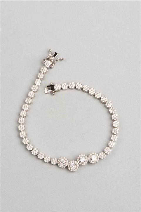 So CHIC... 18 Ayar Beyaz Altın Kaplama 18 Cm Gümüş Fantezi Bileklik