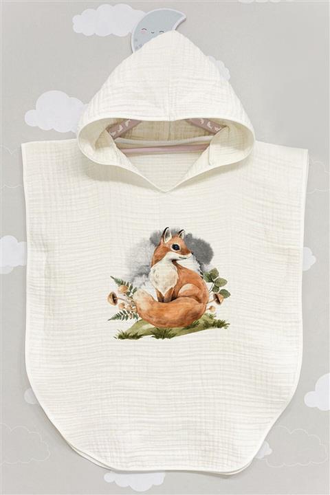 BabyLimon 4 Kat Müslin Kapüşonlu Panço - For Baby Serisi