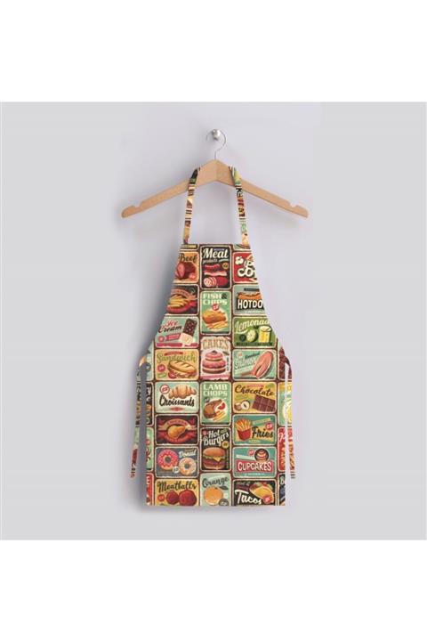 Adawall Junk Food Tasarımlı Mutfak Önlüğü
