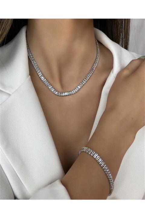 Bluw Jewelry Çelik Su Yolu Kolye Bileklik Set