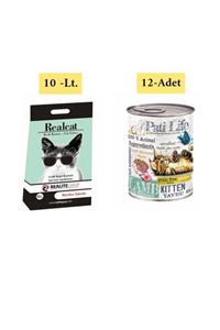 Real Cat Realcat Kedi Kumu Marsilya Sabunlu 10 Lt.+ Pati Life 12'li 415 Gr Yavru ( Kuzu Etli ) Kedi Maması