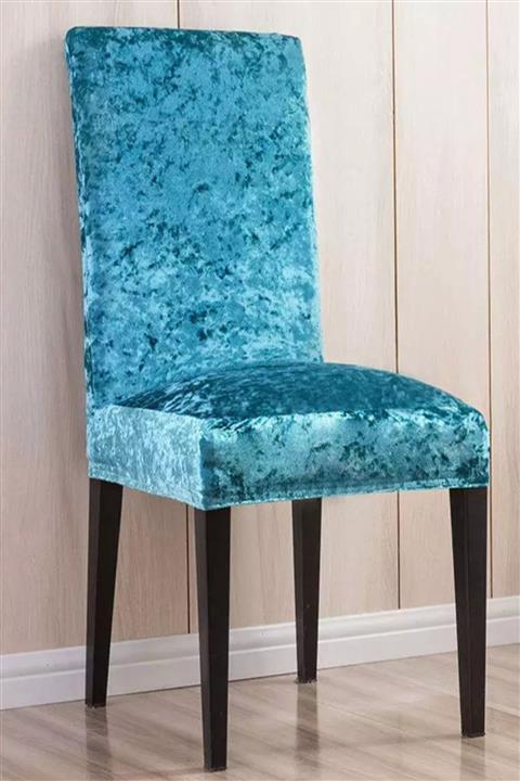 Bumedo Kadife Sandalye Örtüsü Likralı Lastikli Sandalye Örtüsü 6 Adet