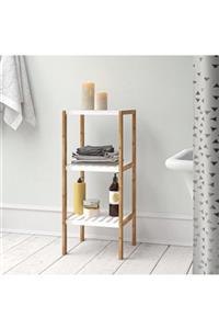 WOODENSA Ahşap 3 Katlı Banyo Rafı ,banyo Dolabı