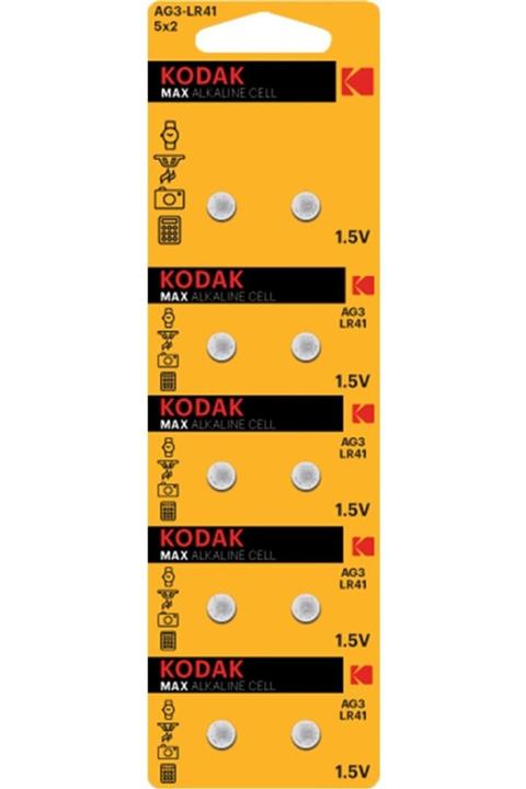 Kodak Max Alkaline Ag3-lr41 Düğme Pil 10'lu