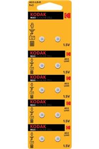 Kodak Max Alkaline Ag3-lr41 Düğme Pil 10'lu